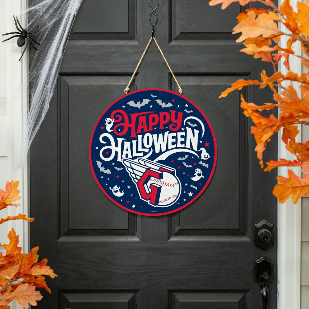 Cleveland Guardians Halloween Round Door Décor with Hanging Rope, 18x1, MLB, Home