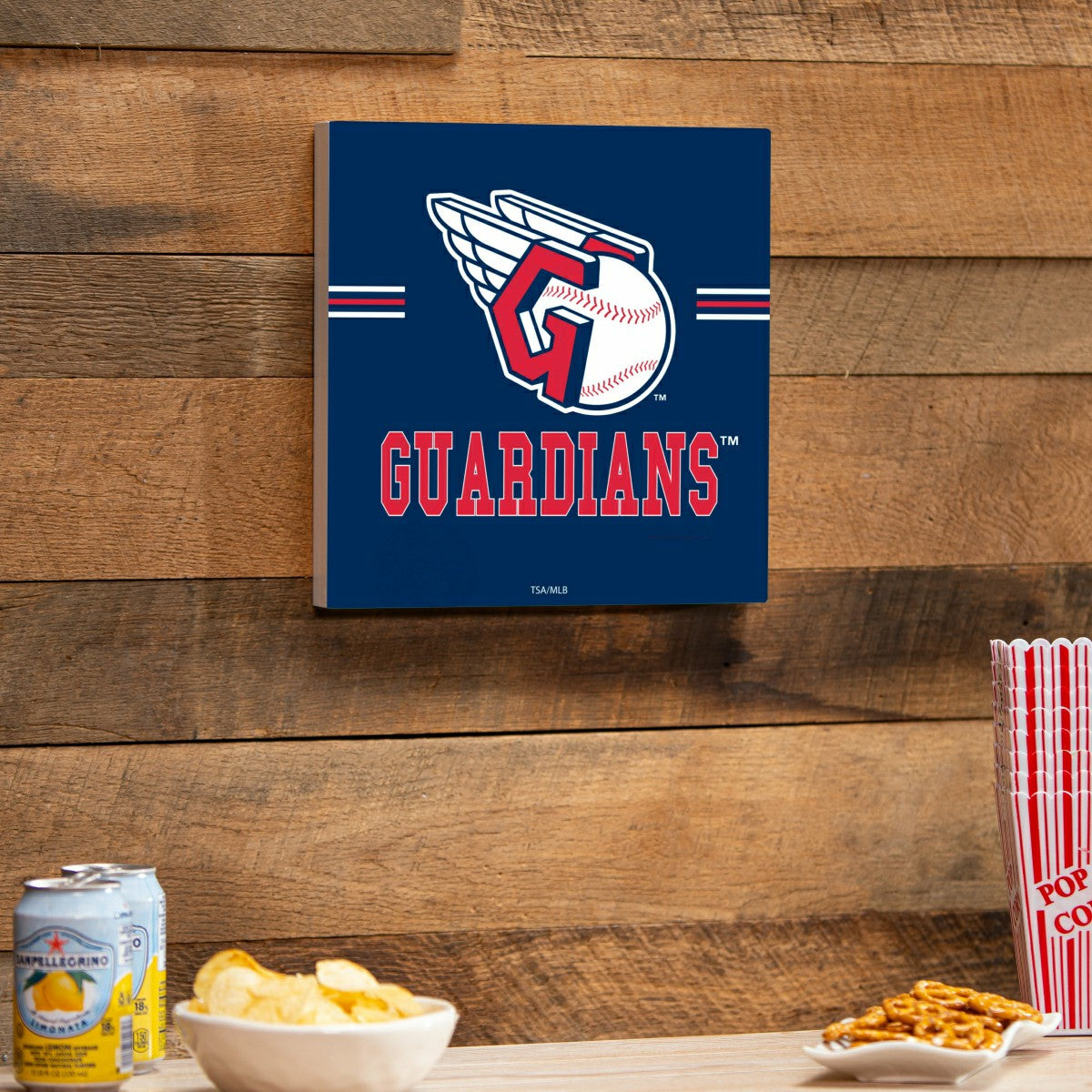 Cleveland Guardians Wood Wall Sign, 12x12, MLB, Home