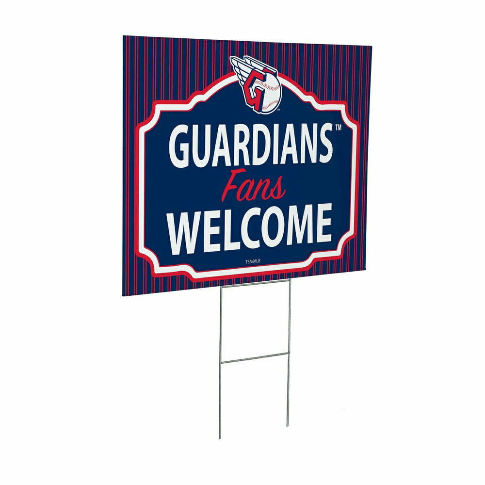 Cleveland Guardians Coroplast Yard Sign, "Fans Welcome", MLB, Home