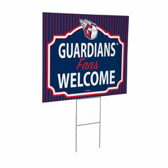 Cleveland Guardians Coroplast Yard Sign, "Fans Welcome", MLB, Home
