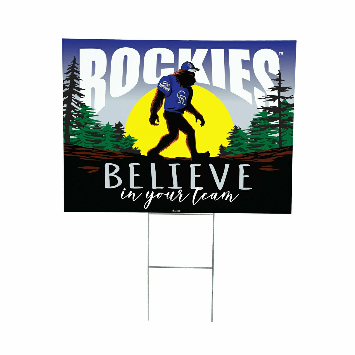 Colorado Rockies Yard Sign, Bigfoot, MLB, Home