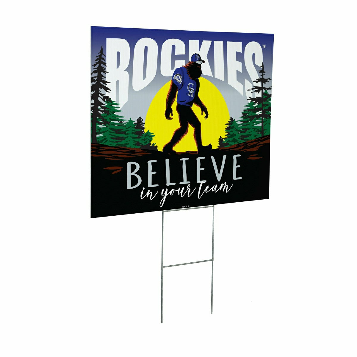 Colorado Rockies Yard Sign, Bigfoot, MLB, Home