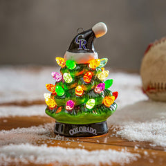 Colorado Rockies 4" Mini LED Tabletop Christmas Tree, Set of 2, MLB, Home