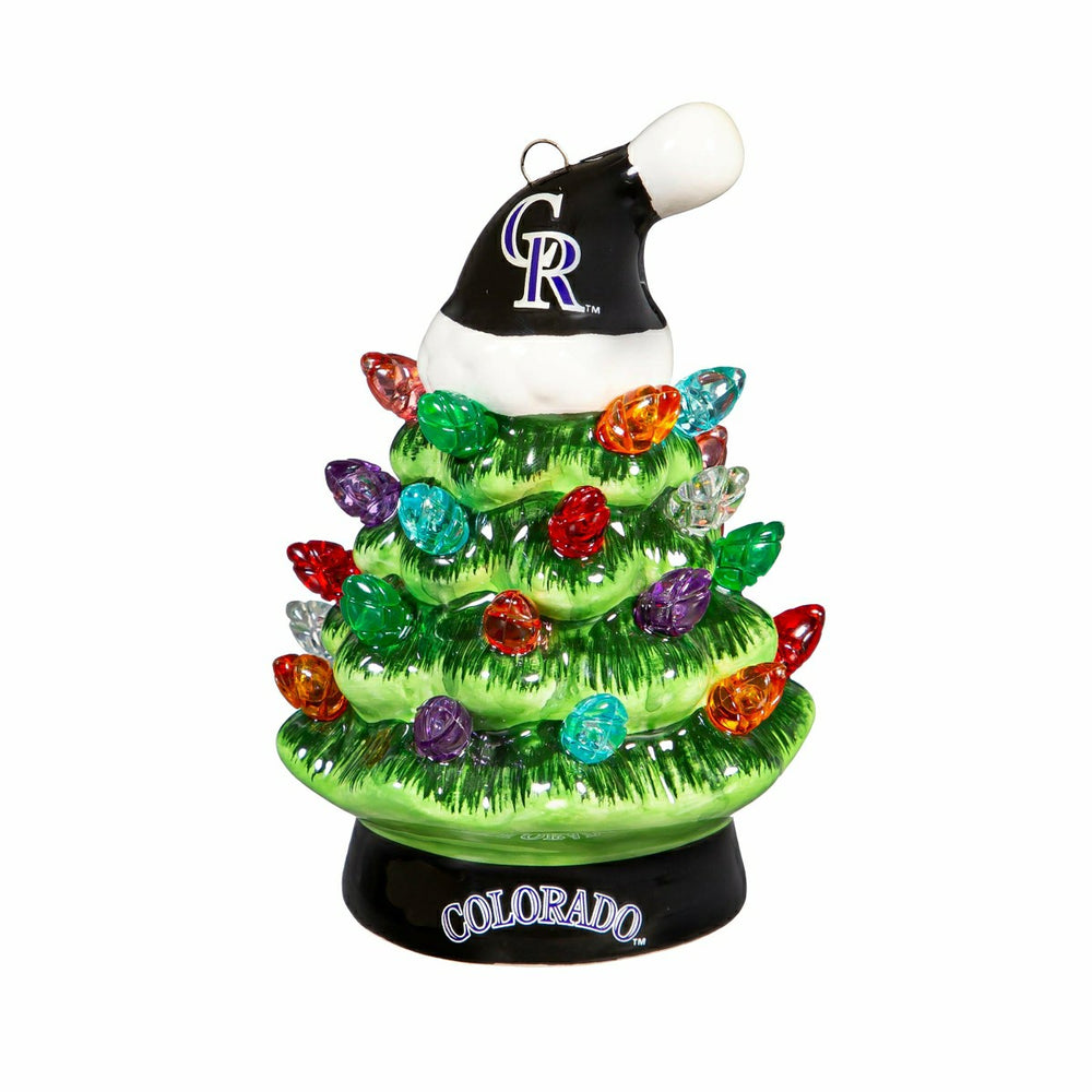 Colorado Rockies 4" Mini LED Tabletop Christmas Tree, Set of 2, MLB, Home