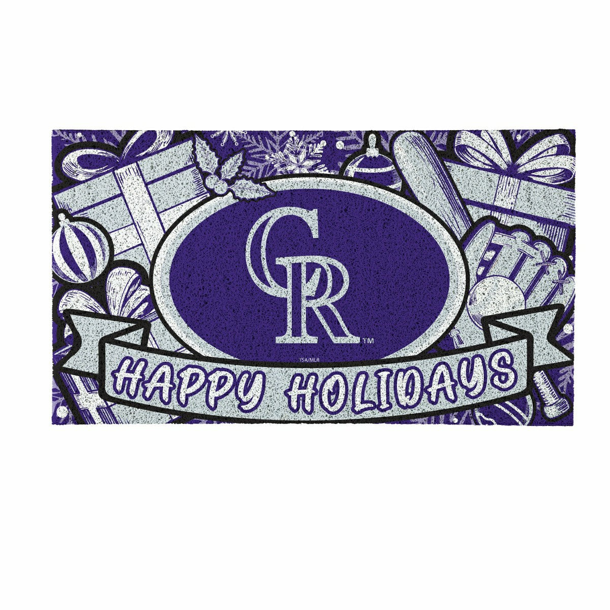Colorado Rockies Holiday PVC Mat, 28"x16", MLB