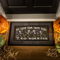 Colorado Rockies Flocked Coir Halloween Sassafras Switch Mat, 22"x10", MLB