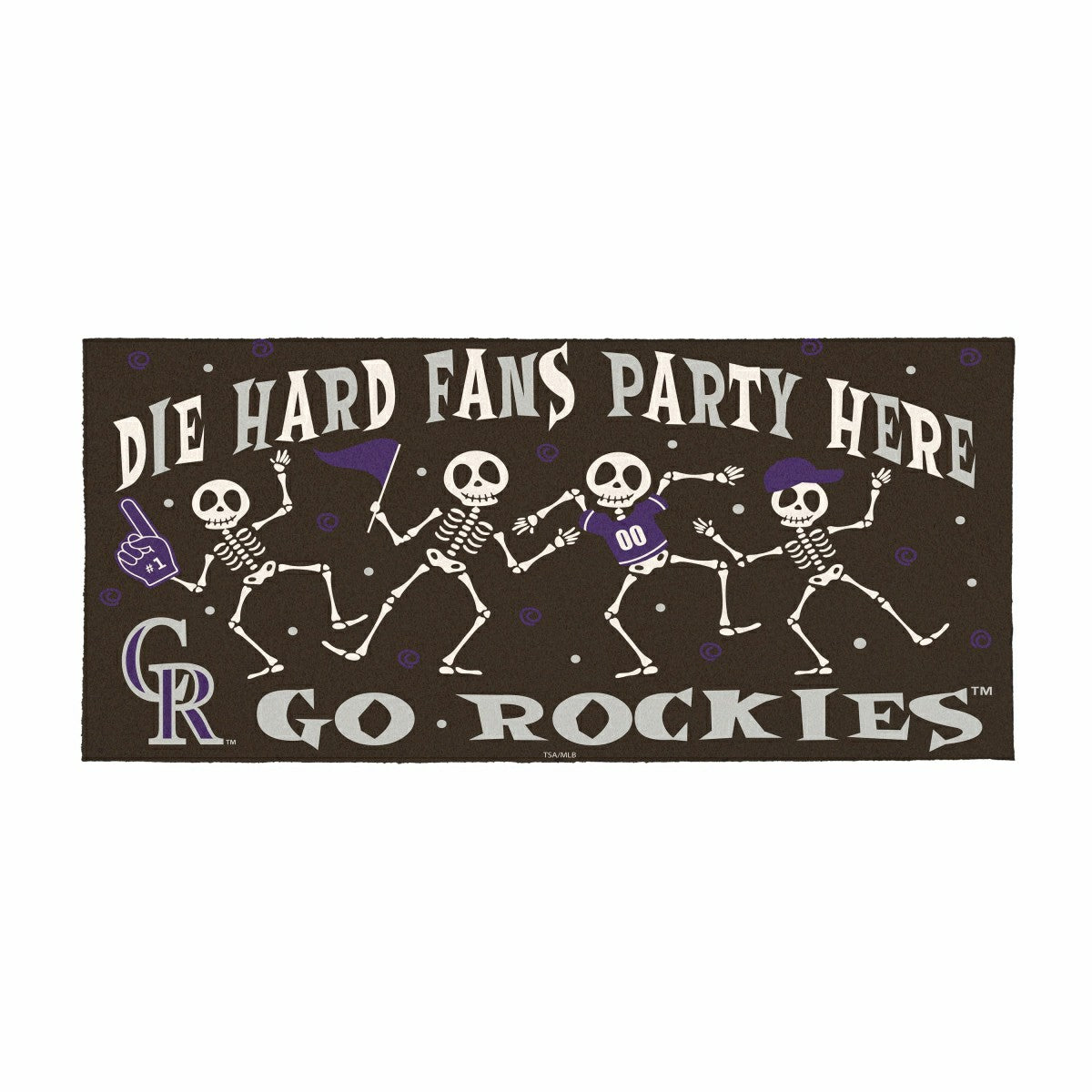 Colorado Rockies Flocked Coir Halloween Sassafras Switch Mat, 22"x10", MLB