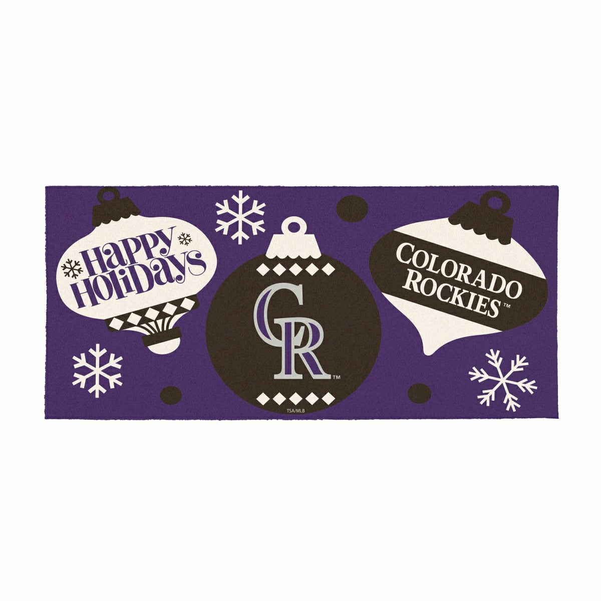 Colorado Rockies Holiday Flocked Coir Sassafras Switch Mat, 22"x10", MLB
