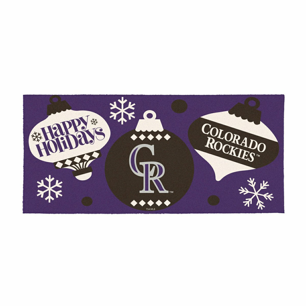 Colorado Rockies Holiday Flocked Coir Sassafras Switch Mat, 22"x10", MLB