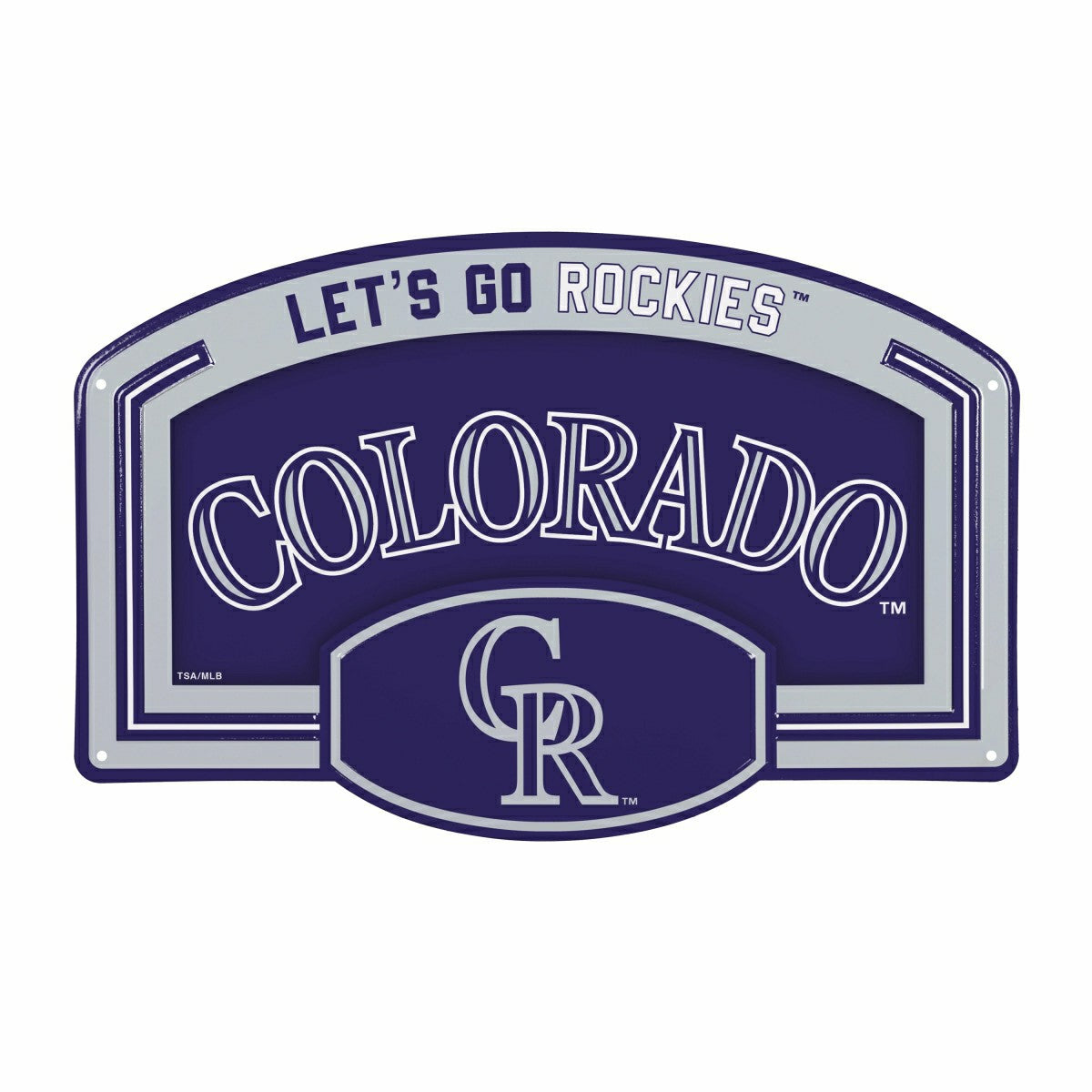 Colorado Rockies USA Embossed Steel Wall Sign, 11" x 17", MLB, Home