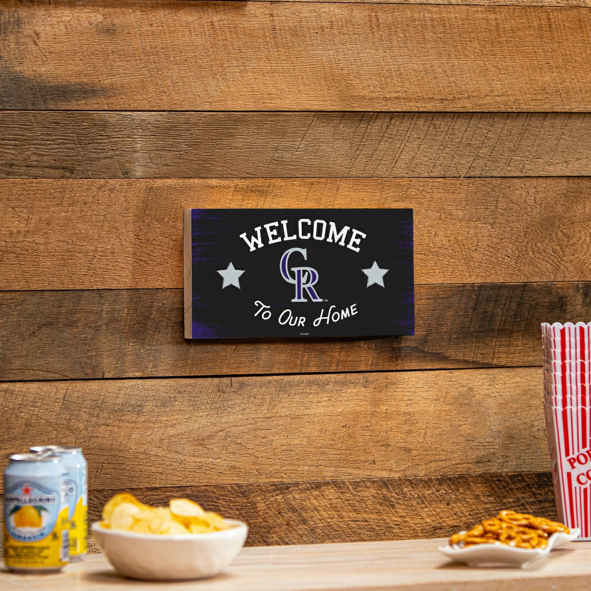 Colorado Rockies Wood Wall Sign, 6x11, MLB, Home