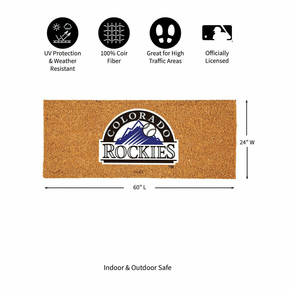 Colorado Rockies Extra Large Full Color Coir Mat, 60"x24", MLB