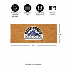 Colorado Rockies Extra Large Full Color Coir Mat, 60"x24", MLB