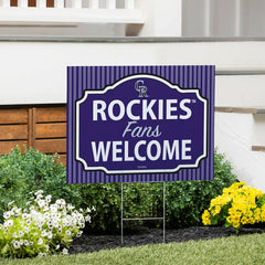 Colorado Rockies Coroplast Yard Sign, "Fans Welcome", MLB, Home