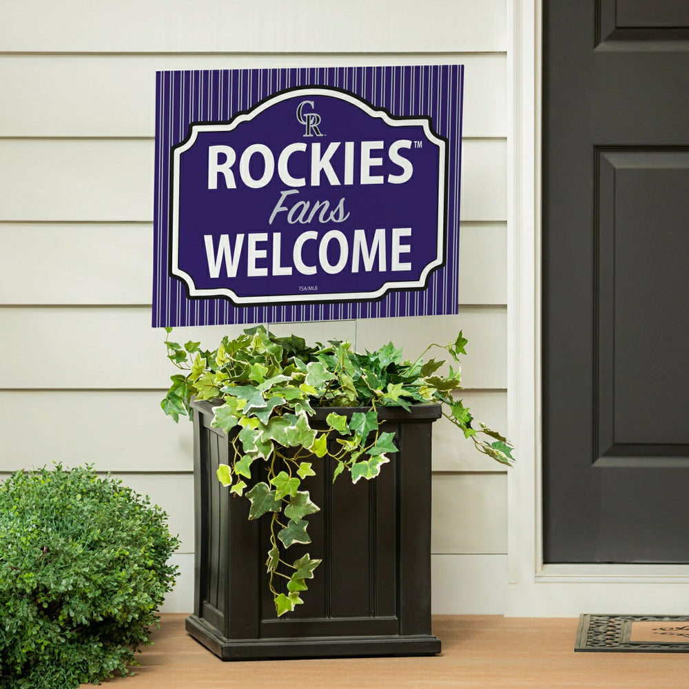 Colorado Rockies Coroplast Yard Sign, "Fans Welcome", MLB, Home
