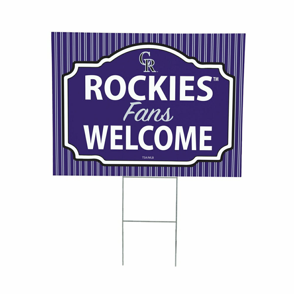 Colorado Rockies Coroplast Yard Sign, "Fans Welcome", MLB, Home