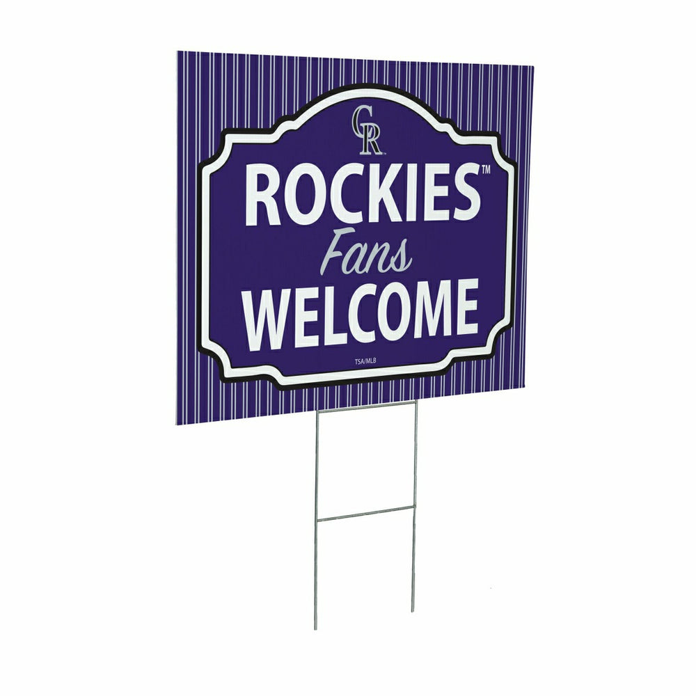 Colorado Rockies Coroplast Yard Sign, "Fans Welcome", MLB, Home