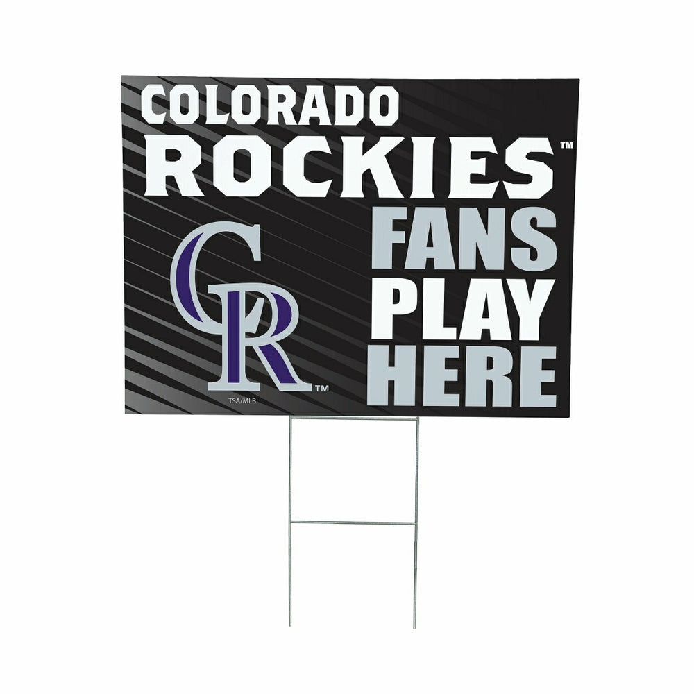 Colorado Rockies Coroplast Yard Sign "Fans Play Here", MLB, Home