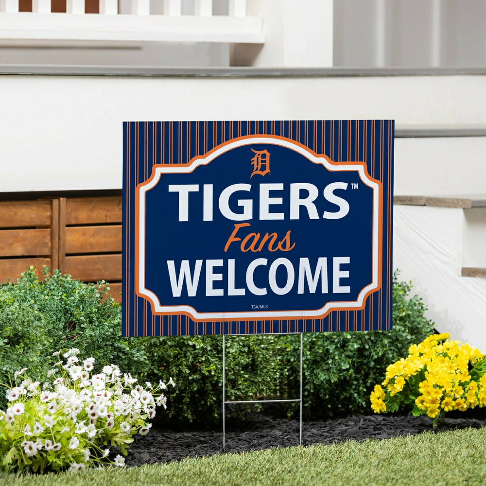 Detroit Tigers Coroplast Yard Sign, "Fans Welcome", MLB, Home