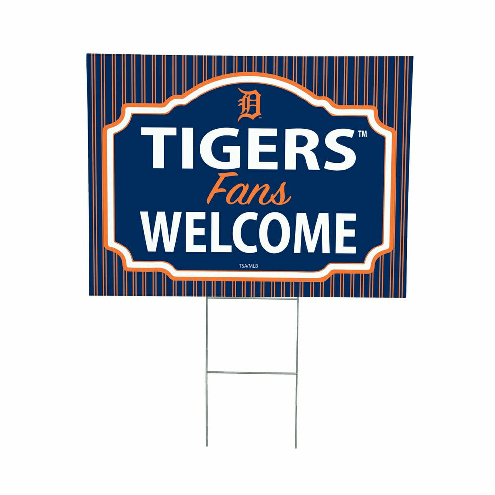 Detroit Tigers Coroplast Yard Sign, "Fans Welcome", MLB, Home
