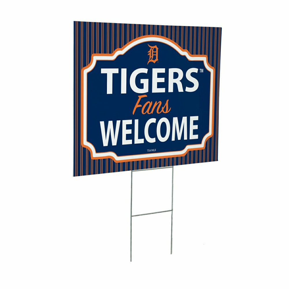 Detroit Tigers Coroplast Yard Sign, "Fans Welcome", MLB, Home
