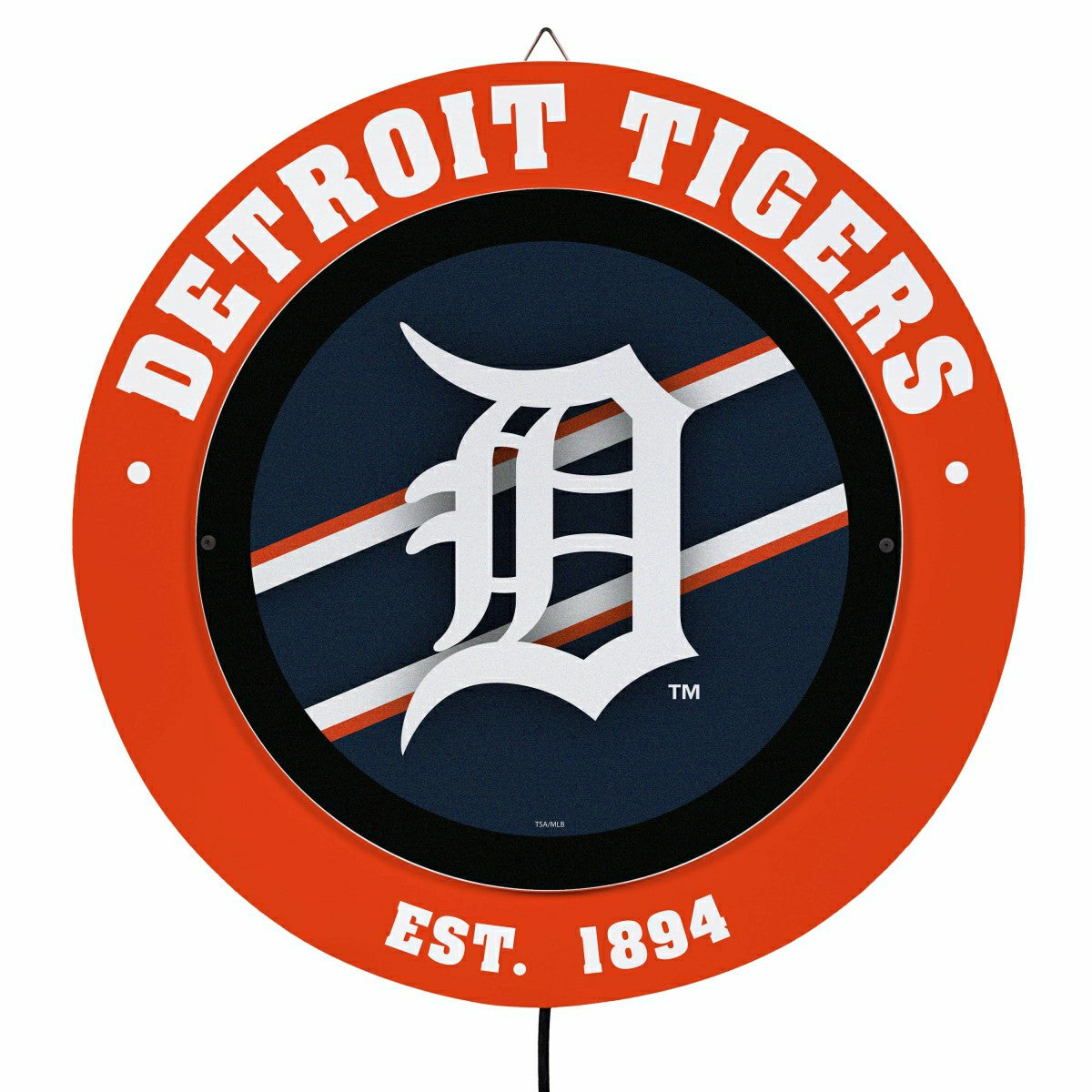 Detroit Tigers, Metal Lite, Round, MLB