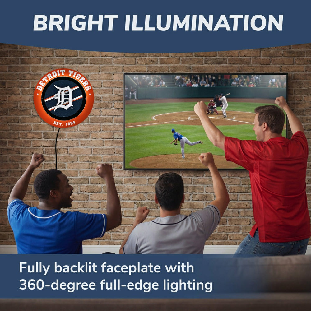 Detroit Tigers, Metal Lite, Round, MLB