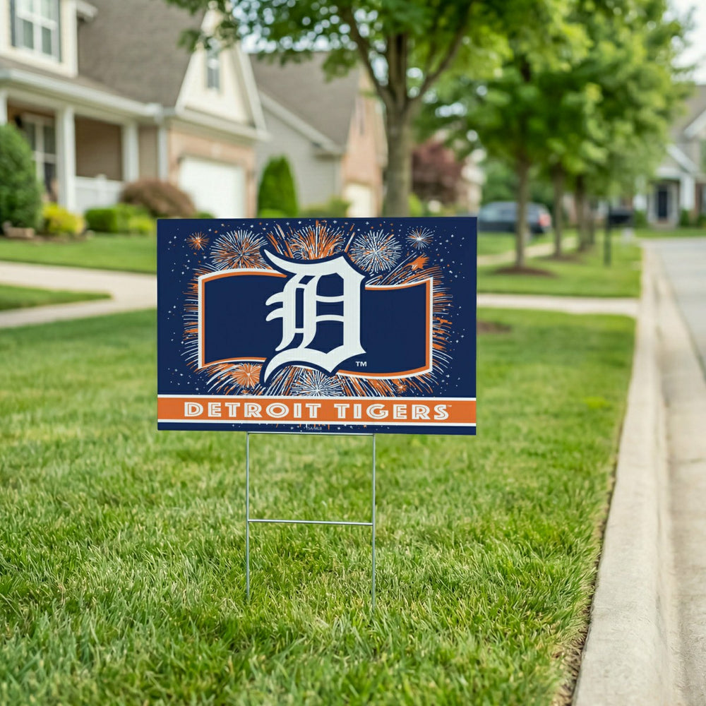 Detroit Tigers Yard Sign, Patriotic, MLB, Home
