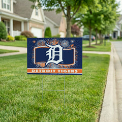 Detroit Tigers Yard Sign, Patriotic, MLB, Home
