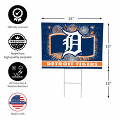 Detroit Tigers Yard Sign, Patriotic, MLB, Home