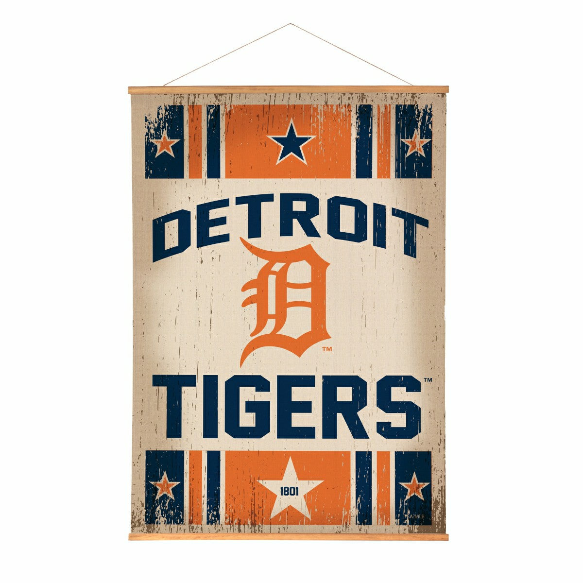 Detroit Tigers, Canvas Wall Tapestry, Large, 54x36, MLB, Home