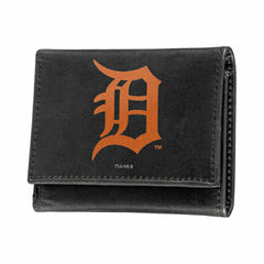Detroit Tigers Black Tri-Fold Embroidered Wallet w/ RFID Blocking, MLB, Home