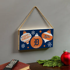 Detroit Tigers Holiday Wood Wall Sign, 6x11, MLB, Home