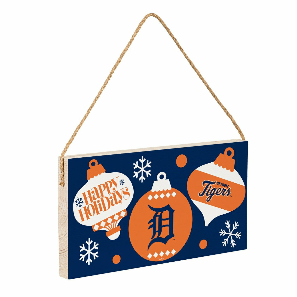 Detroit Tigers Holiday Wood Wall Sign, 6x11, MLB, Home