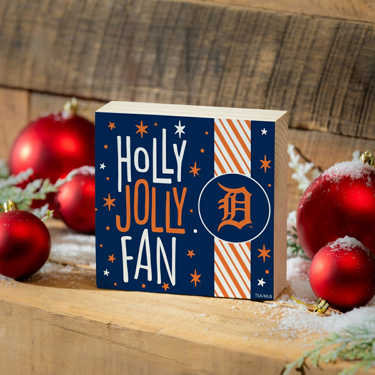 Detroit Tigers Block, Holiday, 6x6, MLB, Home