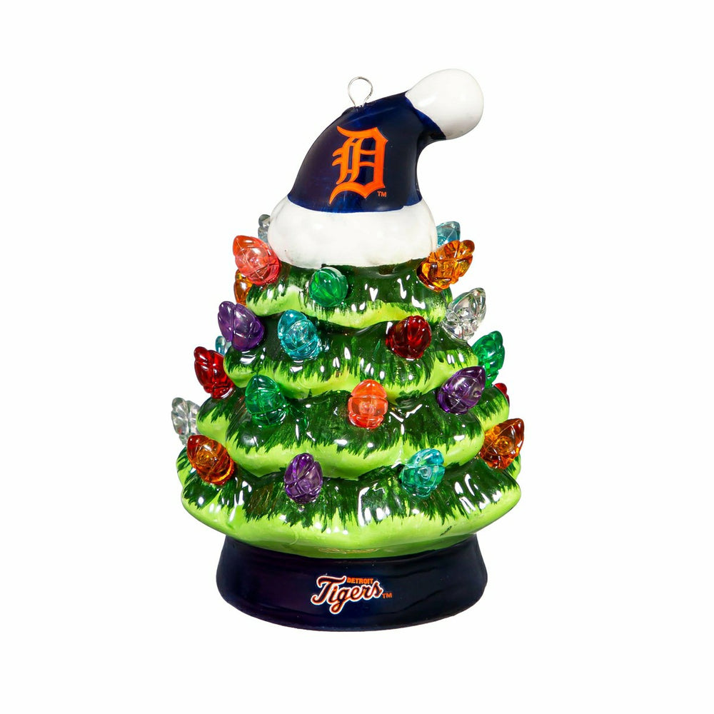 Detroit Tigers 4" Mini LED Tabletop Christmas Tree, Set of 2, MLB