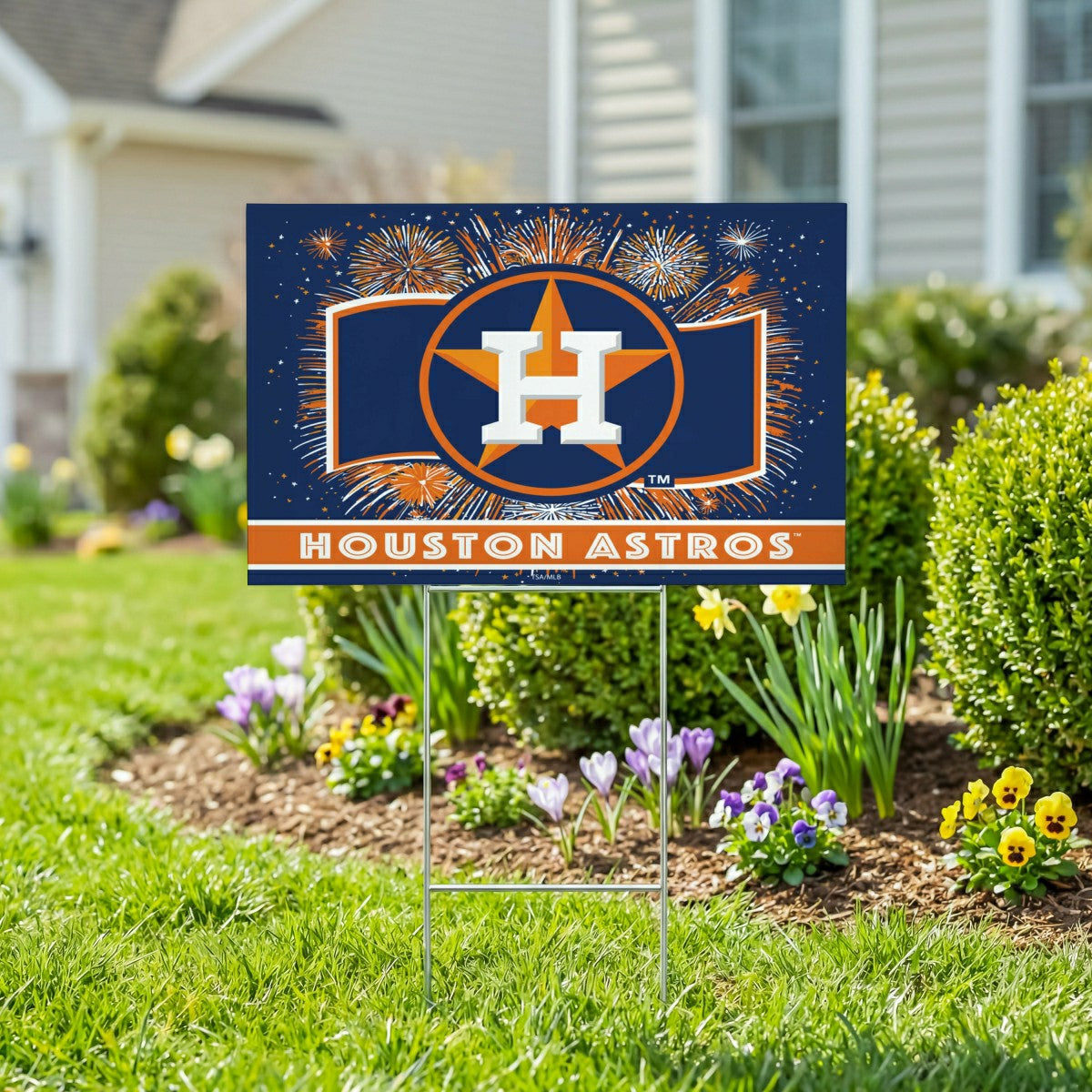 Houston Astros Yard Sign, Patriotic, MLB, Home