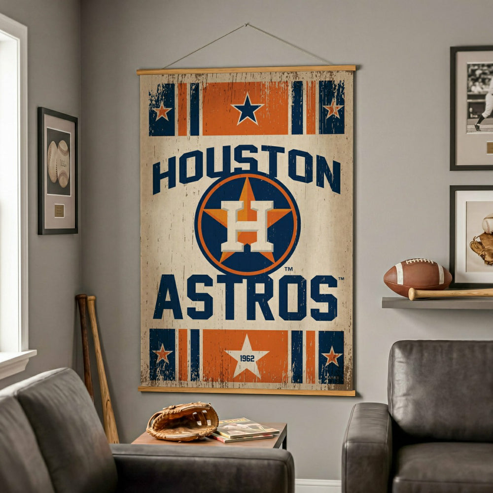 Houston Astros, Canvas Wall Tapestry, Large, 54x36, MLB, Home