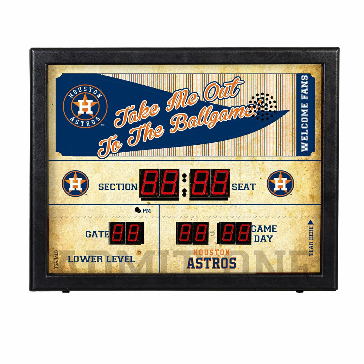 Bluetooth Scoreboard Wall Clock, Houston Astros, MLB