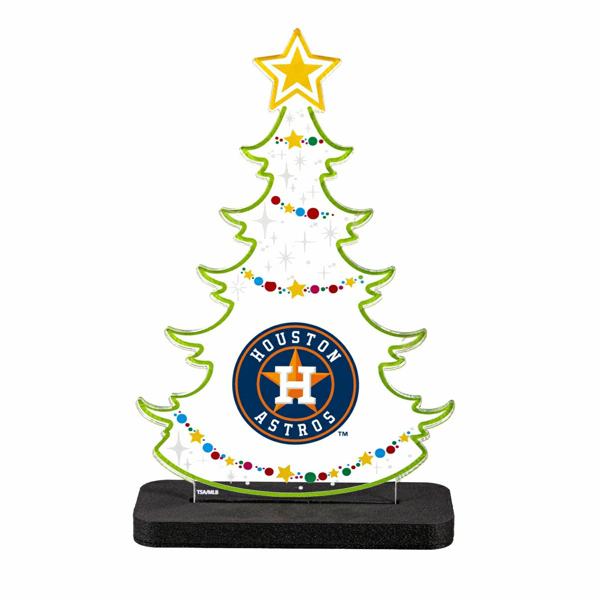 Houston Astros Baseball Holiday Tree Desklite LED Decor, MLB, Home
