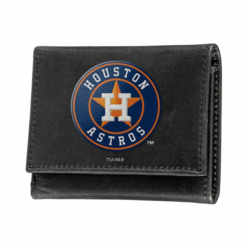 Houston Astros Black Tri-Fold Embroidered Wallet, MLB, Home