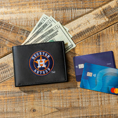 Houston Astros Black Bi-Fold Embroidered Wallet w/ RFID Blocking, MLB, Home