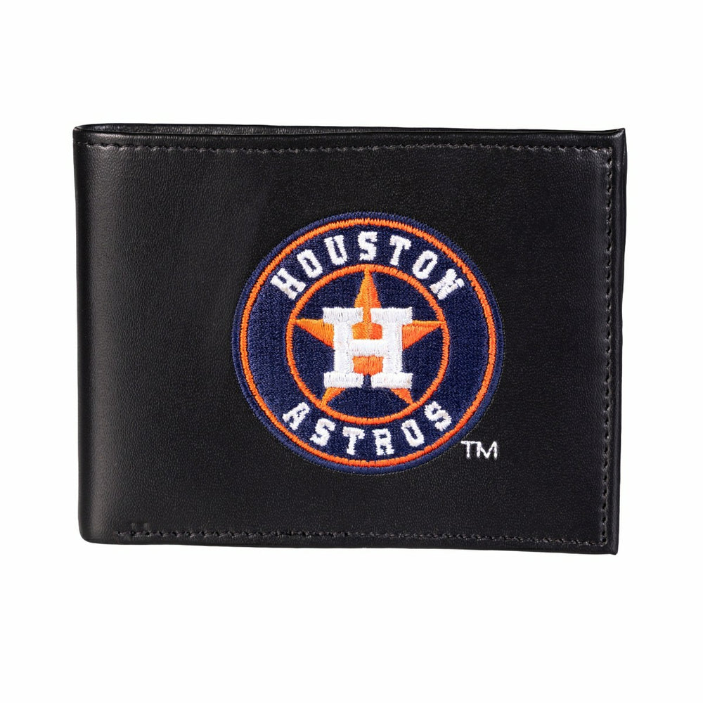Houston Astros Black Bi-Fold Embroidered Wallet w/ RFID Blocking, MLB, Home