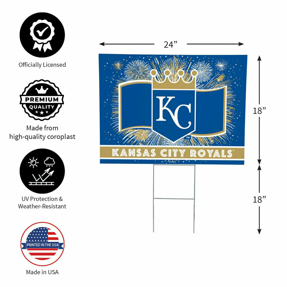 Kansas City Royals Yard Sign, Patriotic, MLB, Home
