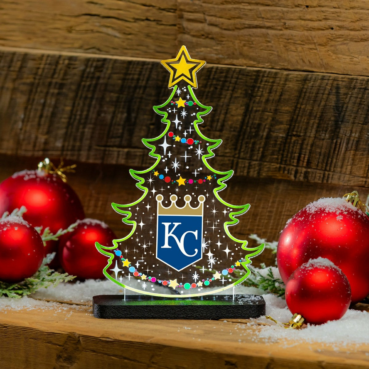 Kansas City Royals Baseball Holiday Tree Desklite LED Decor, MLB, Home