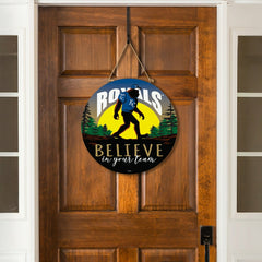 Kansas City Royals Bigfoot Round Door Décor with Hanging Rope, 18x18, MLB, Home
