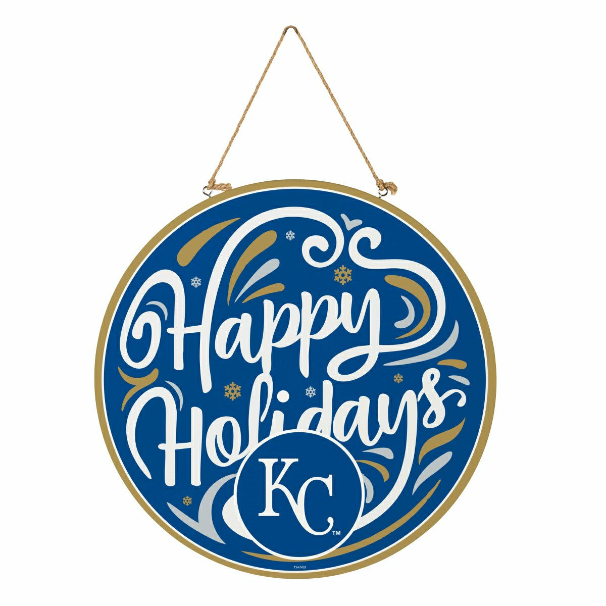 Kansas City Royals Holiday Round Door Décor with Hanging Rope, 18x18, MLB, Home