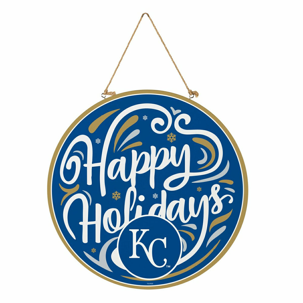 Kansas City Royals Holiday Round Door Décor with Hanging Rope, 18x18, MLB, Home