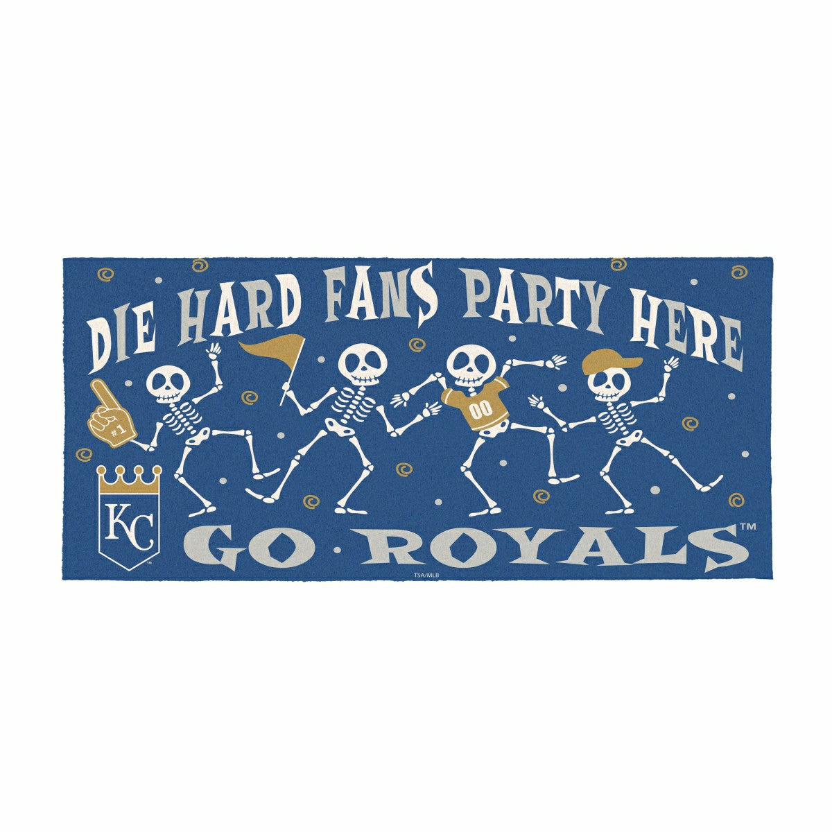 Kansas City Royals Flocked Coir Halloween Sassafras Switch Mat, 22"x10, MLB