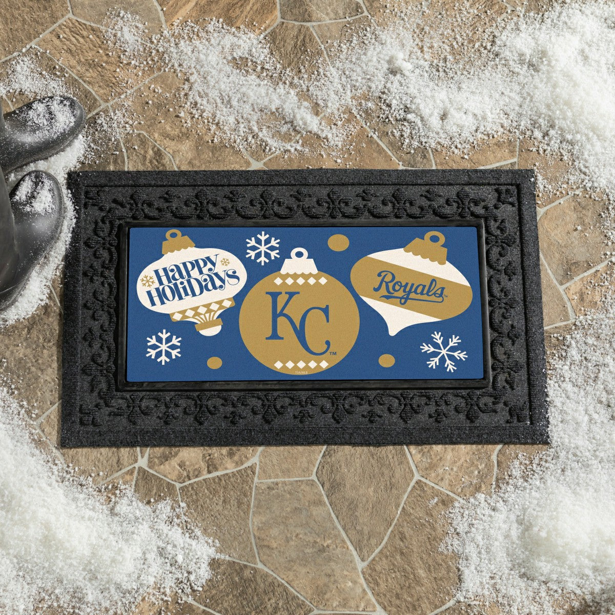 Kansas City Royals Holiday Flocked Coir Sassafras Switch Mat, 22"x10", MLB
